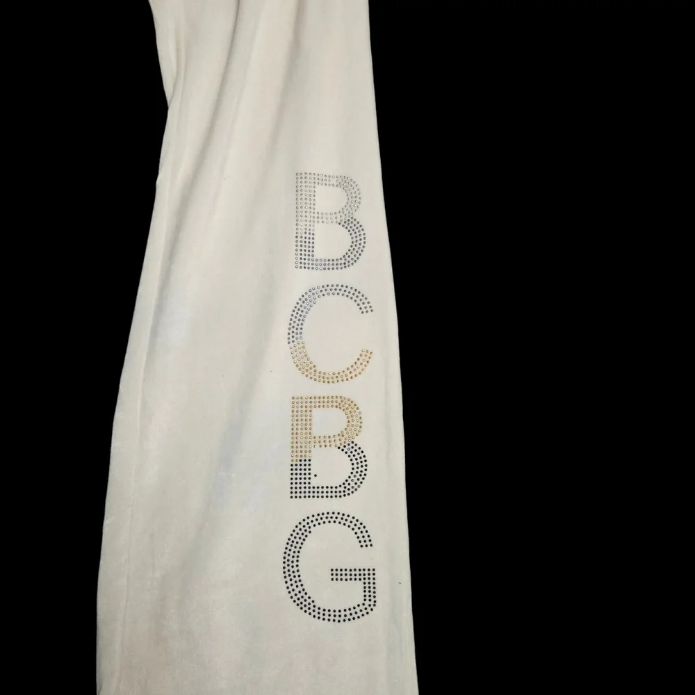 BCBGMaxAzria Ivory Track Pants with Logo Detail - Picture 4 of 5